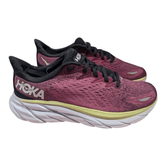 HOKA ONE ONE Clifton 8 'Ibis Rose Pink Green' Running Shoes Size 9.5B - Picture 2 of 16